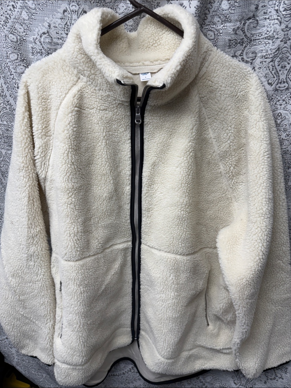 Old Navy Cozy Sherpa Full-Zip Jacket - Cream - Large